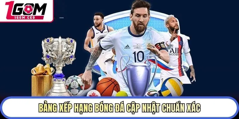Bảng xếp hạng bóng đá cập nhật chuẩn xác